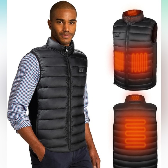 Loowoko Other - LOOWOKO Black Medium Rechargeable Battery Heated Vest